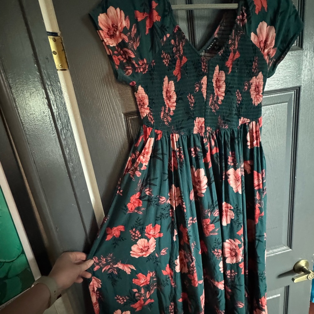 Torrid Green and Red Floral dress